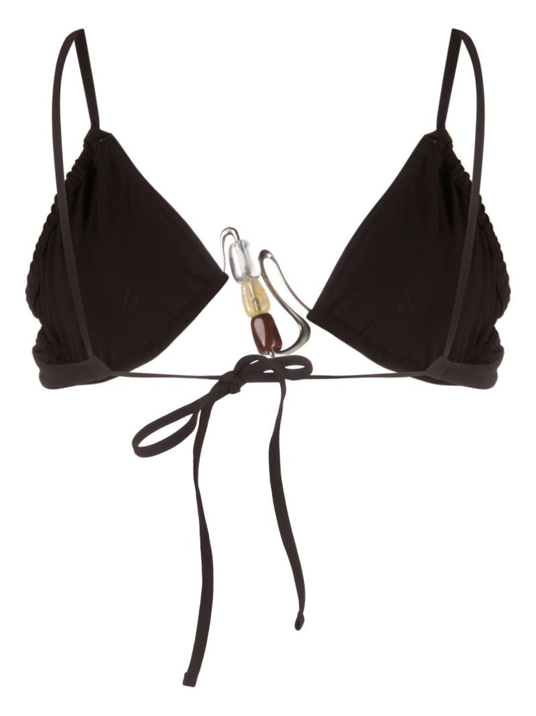 Brown Nebular Bead-detailing Bikini Top