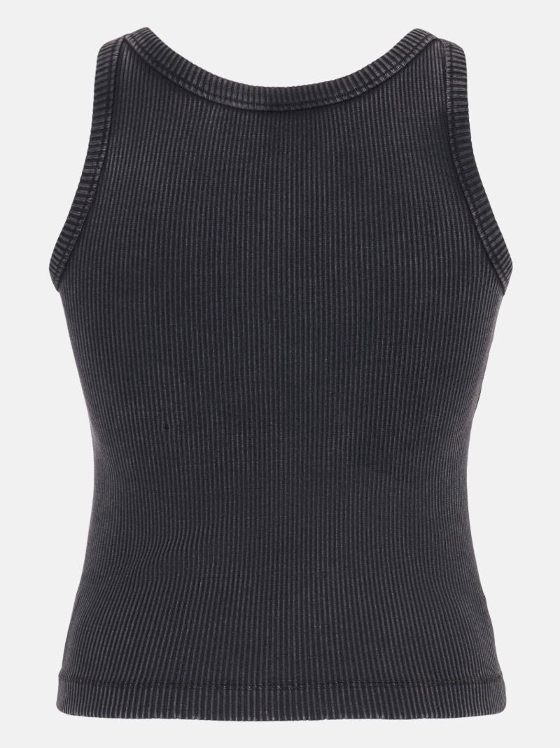 Grey Logo Applique Tank Top
