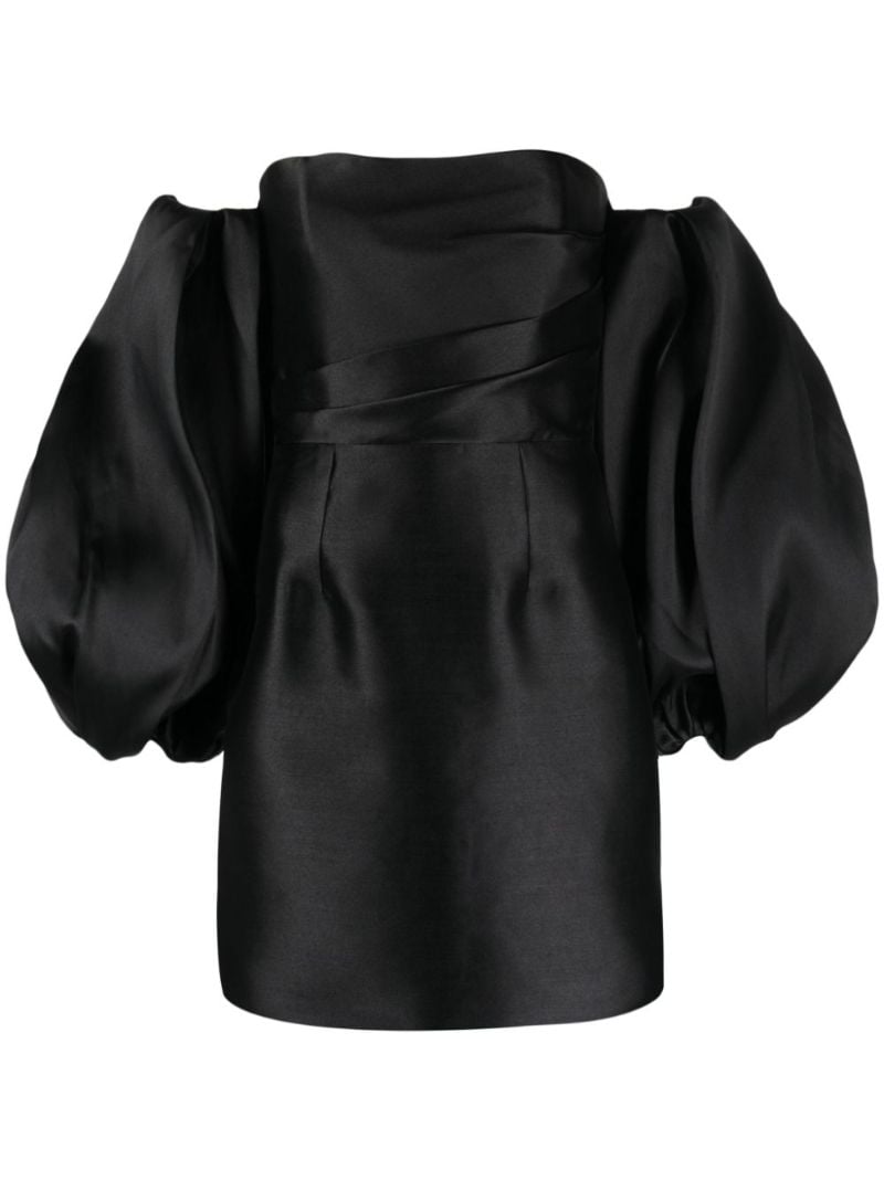 Black Bella Puff-sleeve Mini Dress