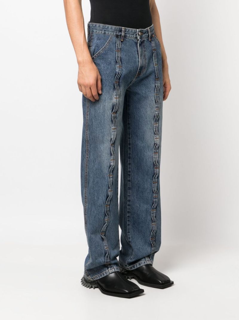 Blue Wave Pleated Jeans