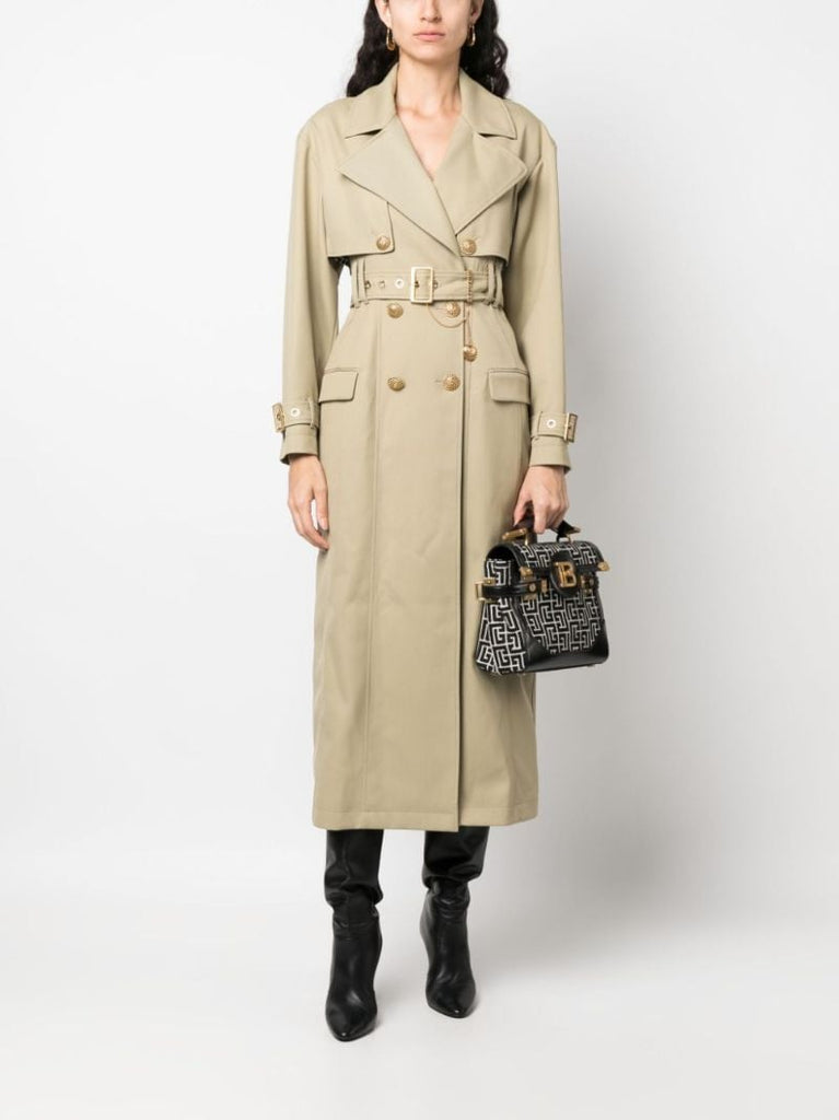 Neutral Double-breasted Trench Coat
