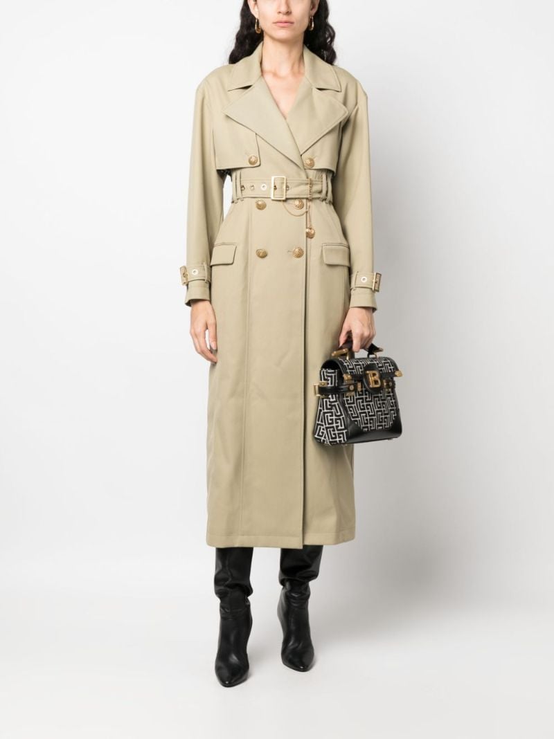 Neutral Double-breasted Trench Coat