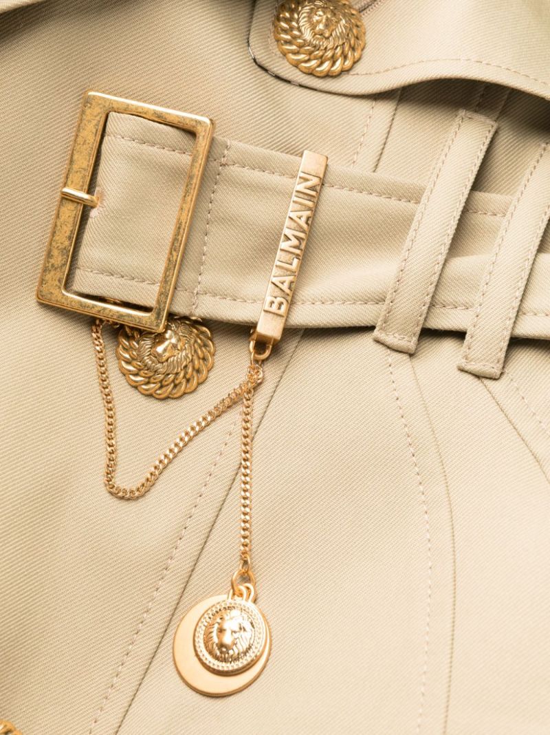 Neutral Double-breasted Trench Coat