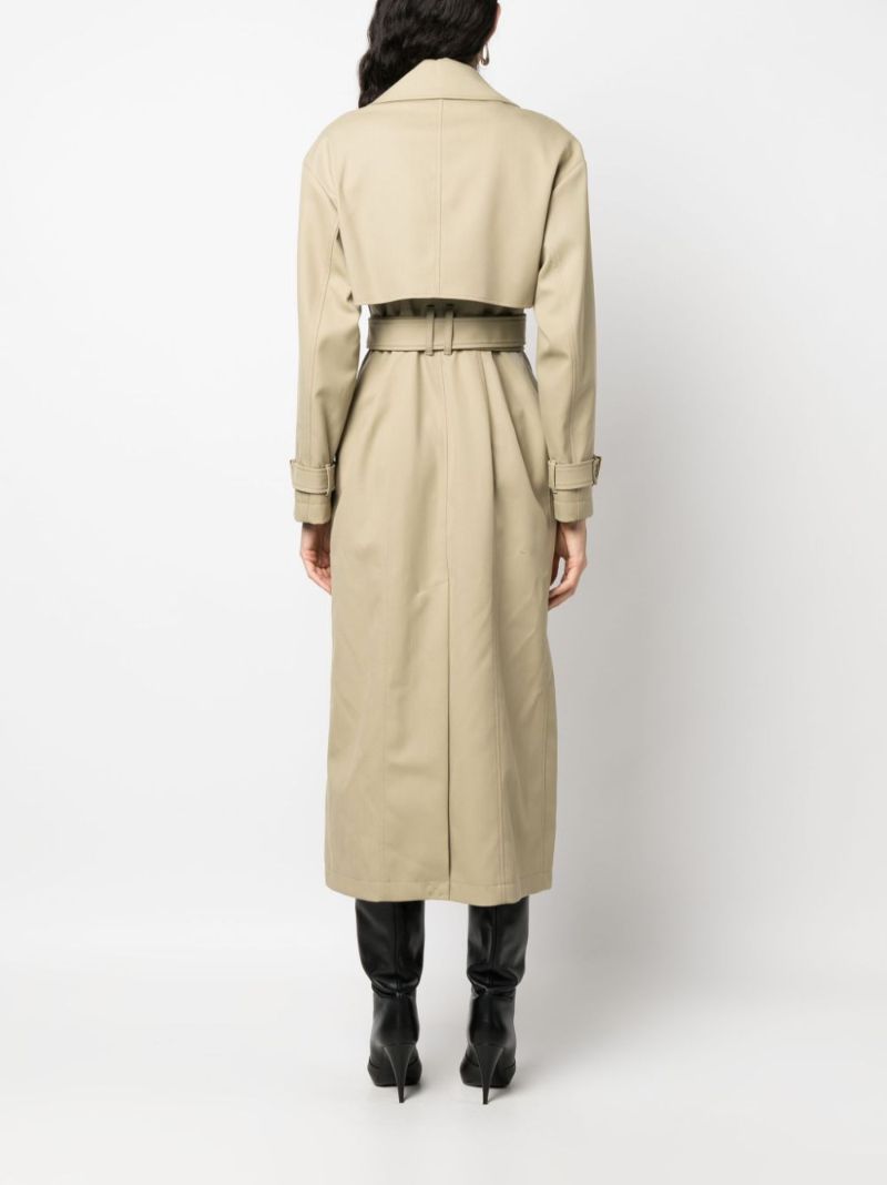 Neutral Double-breasted Trench Coat