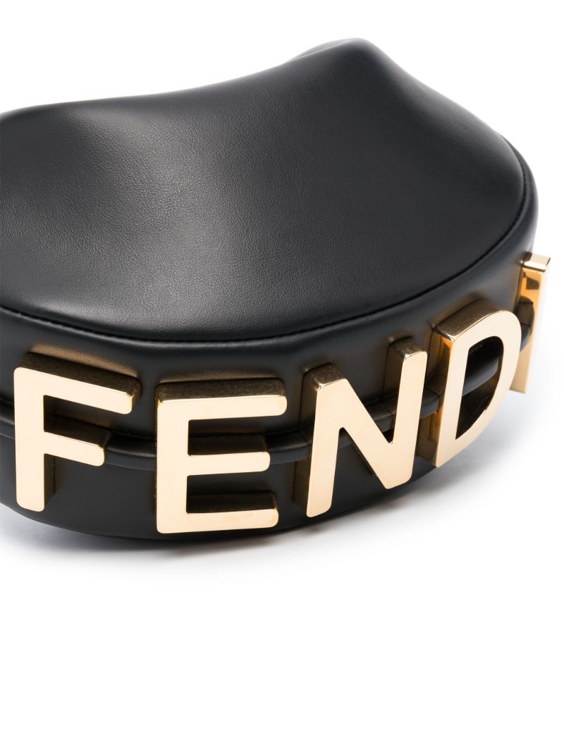 Black Fendigraphy Mini Leather Tote Bag