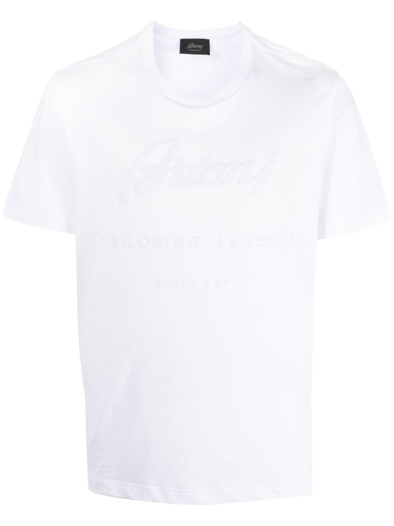 White Logo-embroidered Cotton T-shirt
