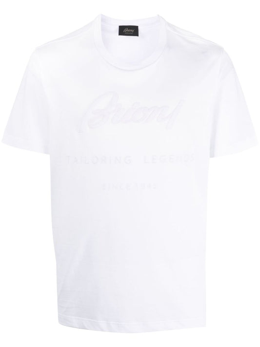 White Logo-embroidered Cotton T-shirt