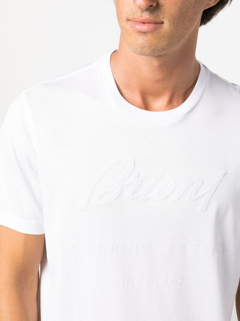 White Logo-embroidered Cotton T-shirt