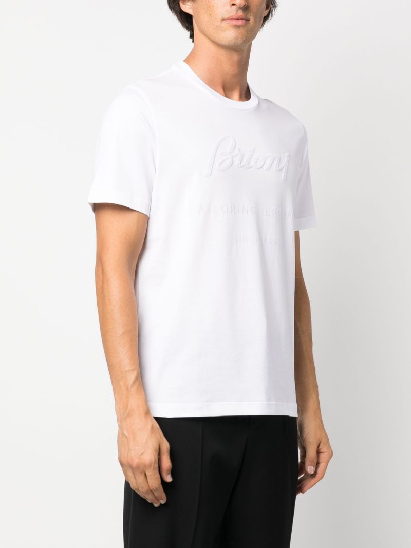 White Logo-embroidered Cotton T-shirt