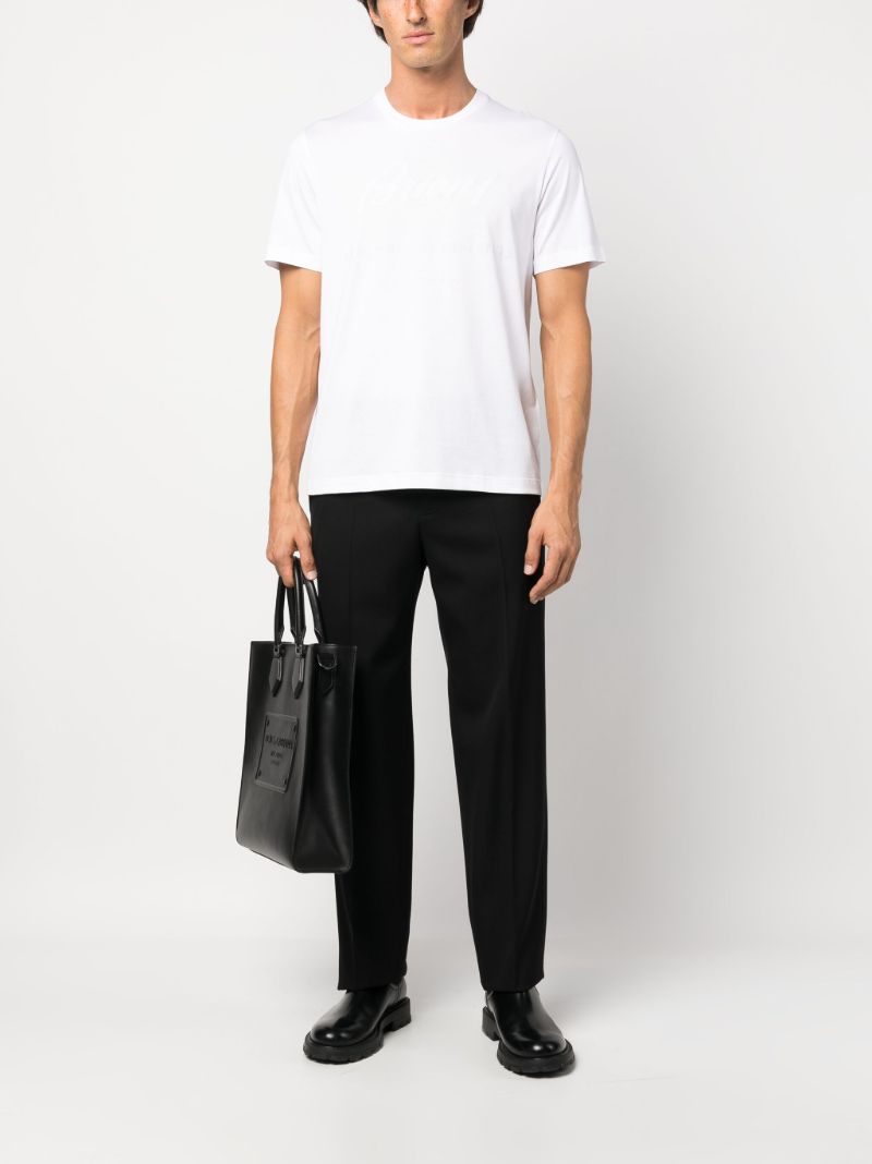 White Logo-embroidered Cotton T-shirt