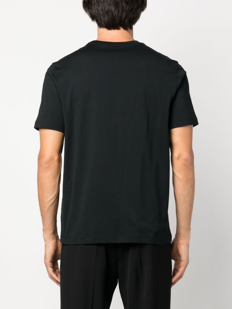 Black Logo-embroidered Cotton T-shirt