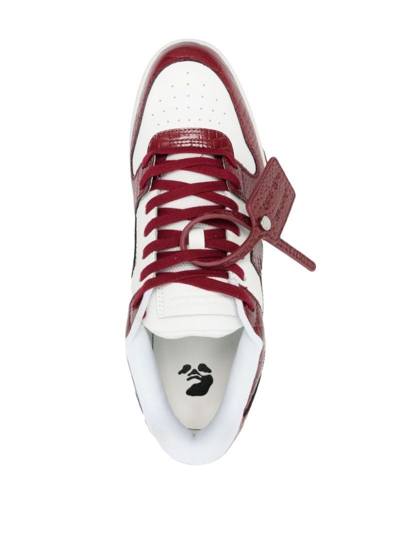 Red Mock Croc Leather Sneakers