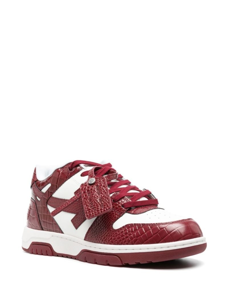Red Mock Croc Leather Sneakers