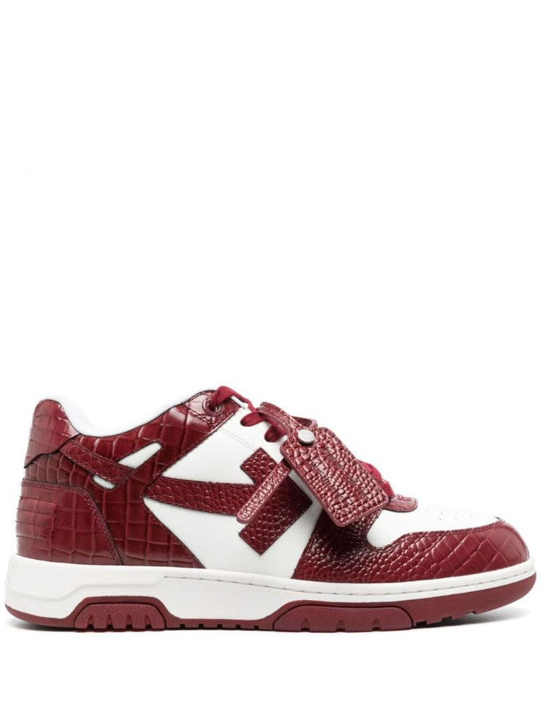 Red Mock Croc Leather Sneakers