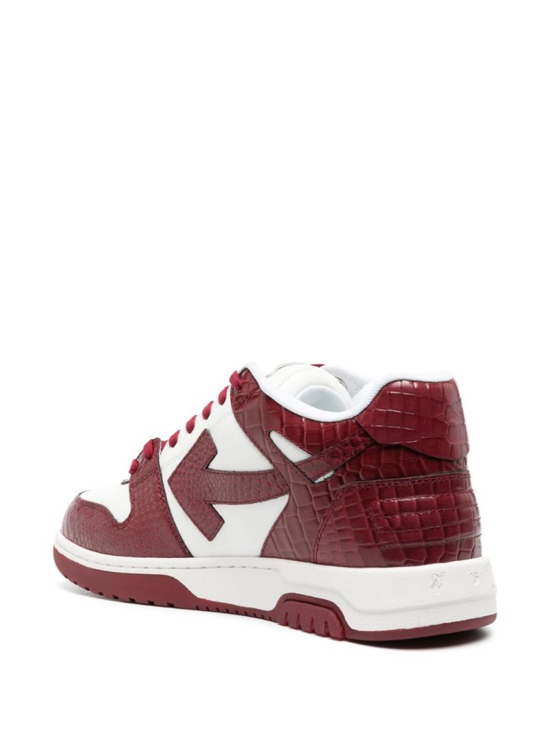 Red Mock Croc Leather Sneakers