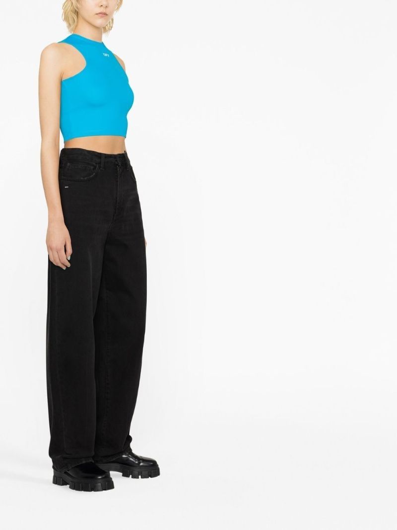 Blue Rowing Halterneck Cropped Top