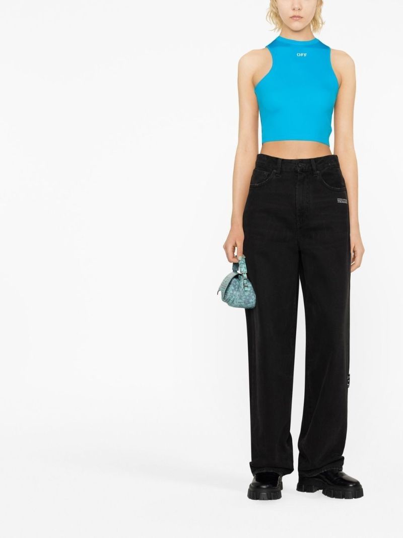 Blue Rowing Halterneck Cropped Top