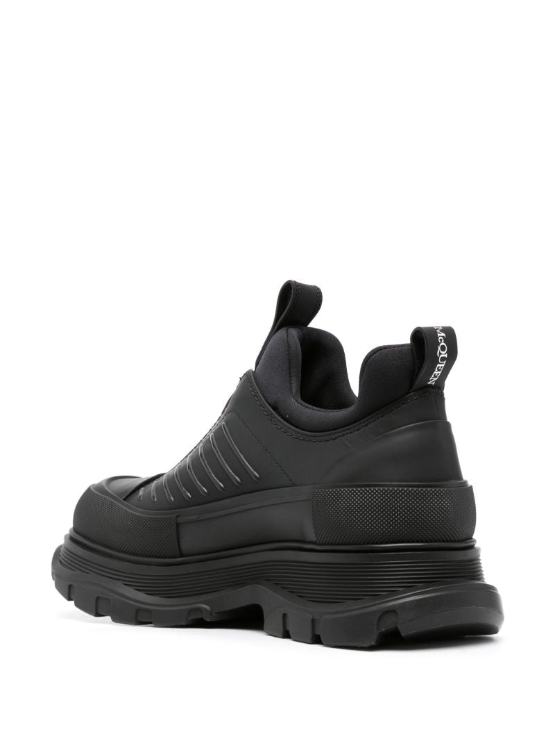 Black Zip-up Leathers Sneakers