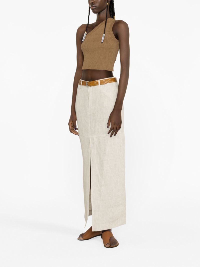 Neutral Tazz Linen Maxi Skirt