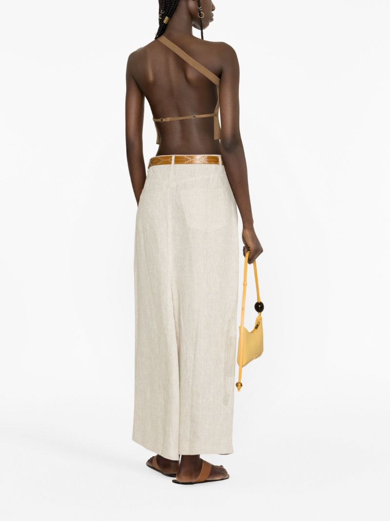 Neutral Tazz Linen Maxi Skirt