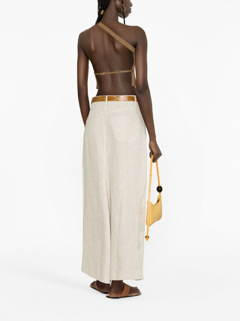 Neutral Tazz Linen Maxi Skirt