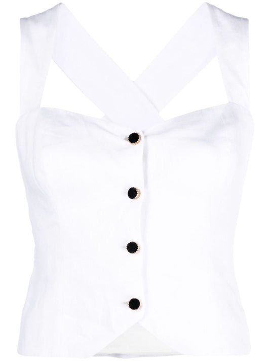 White Kimberly Linen Top