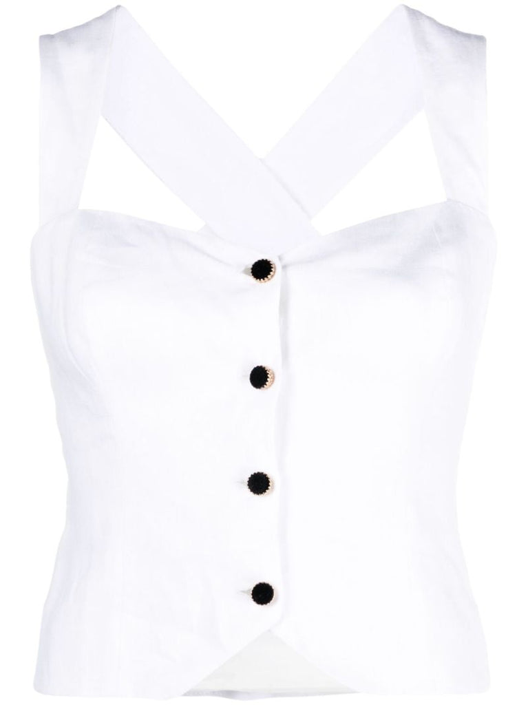 White Kimberly Linen Top