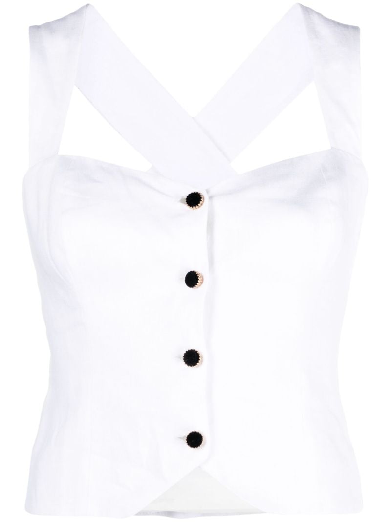 White Kimberly Linen Top