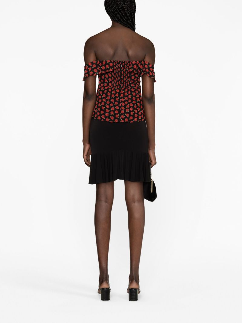 Black Delaney Rose-print Top