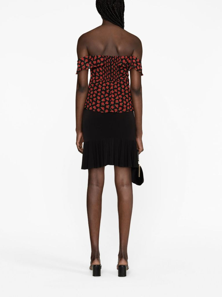 Black Delaney Rose-print Top