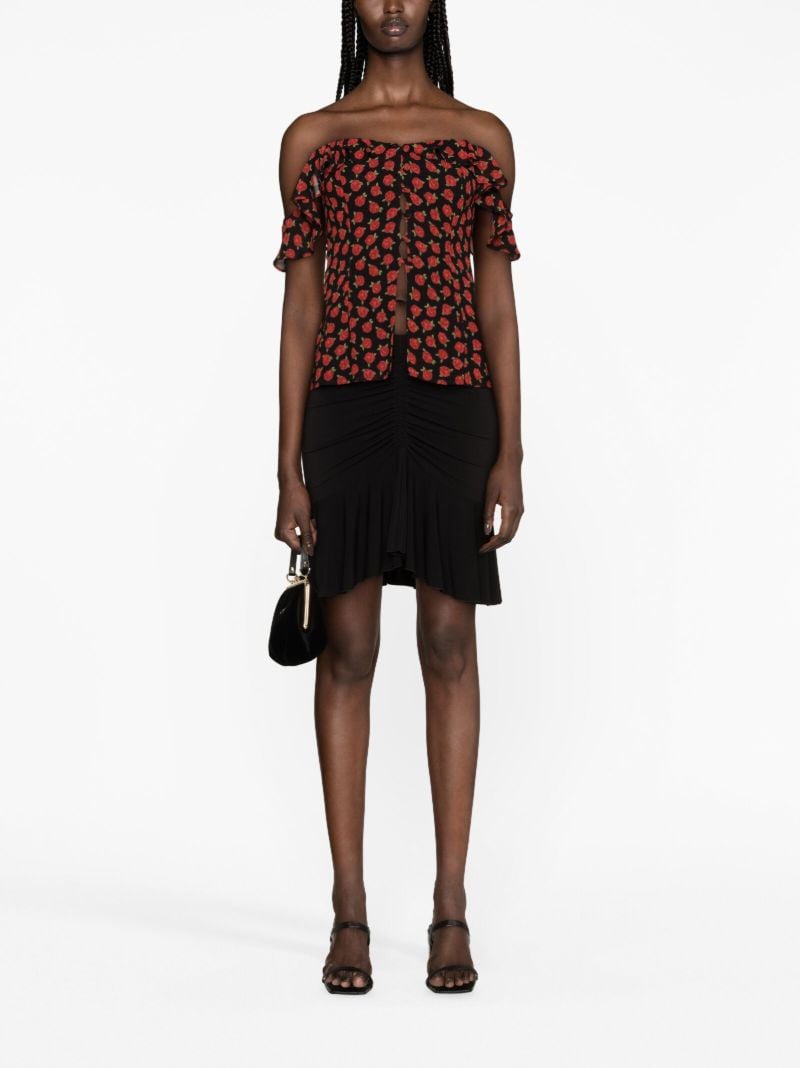 Black Delaney Rose-print Top