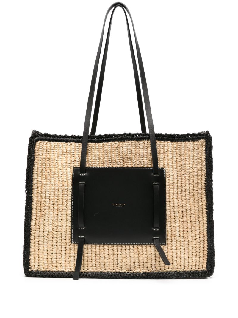 Neutral Capri Raffia Tote Bag