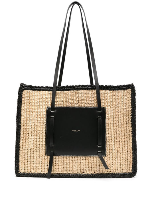Neutral Capri Raffia Tote Bag