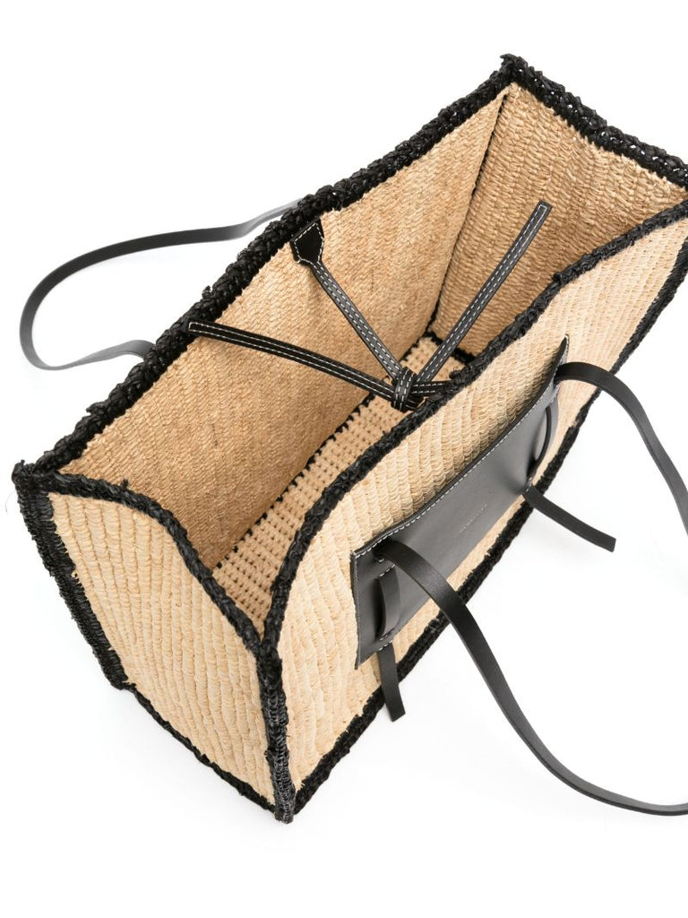 Neutral Capri Raffia Tote Bag