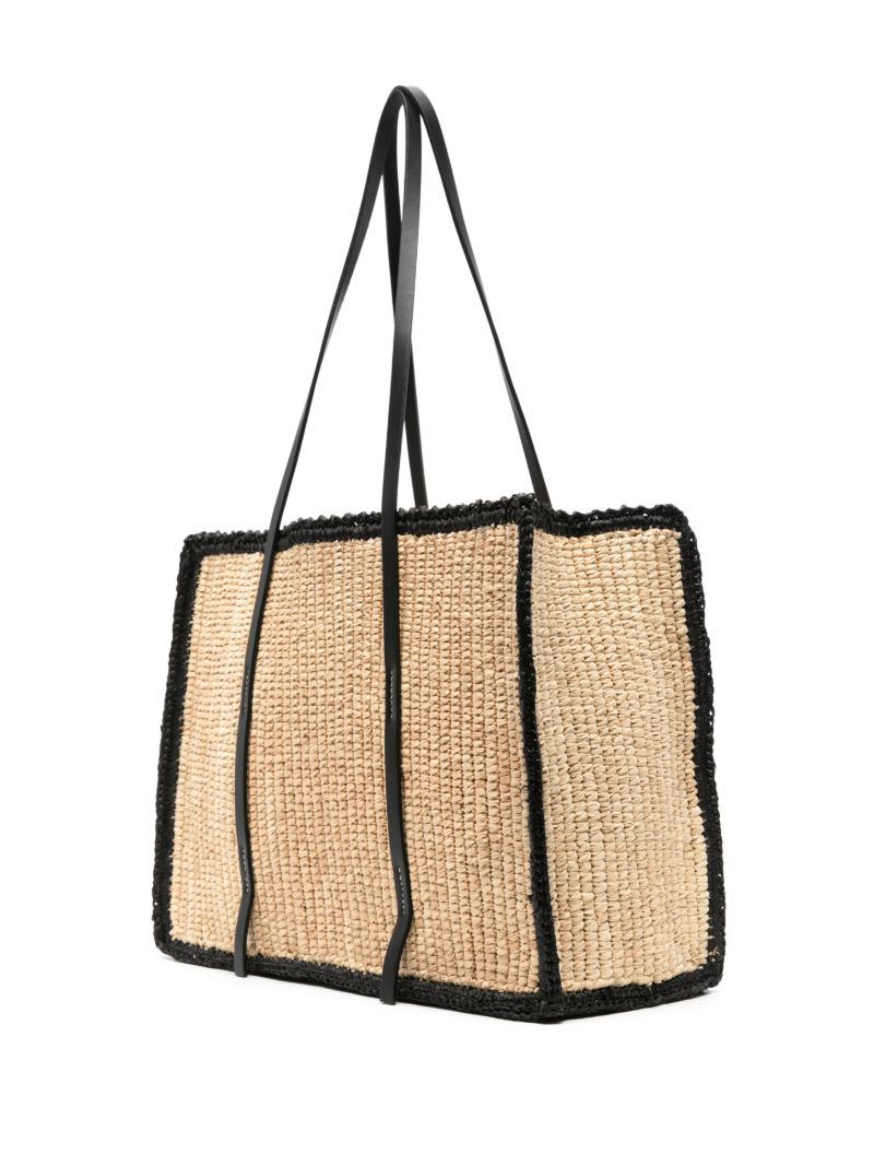 Neutral Capri Raffia Tote Bag