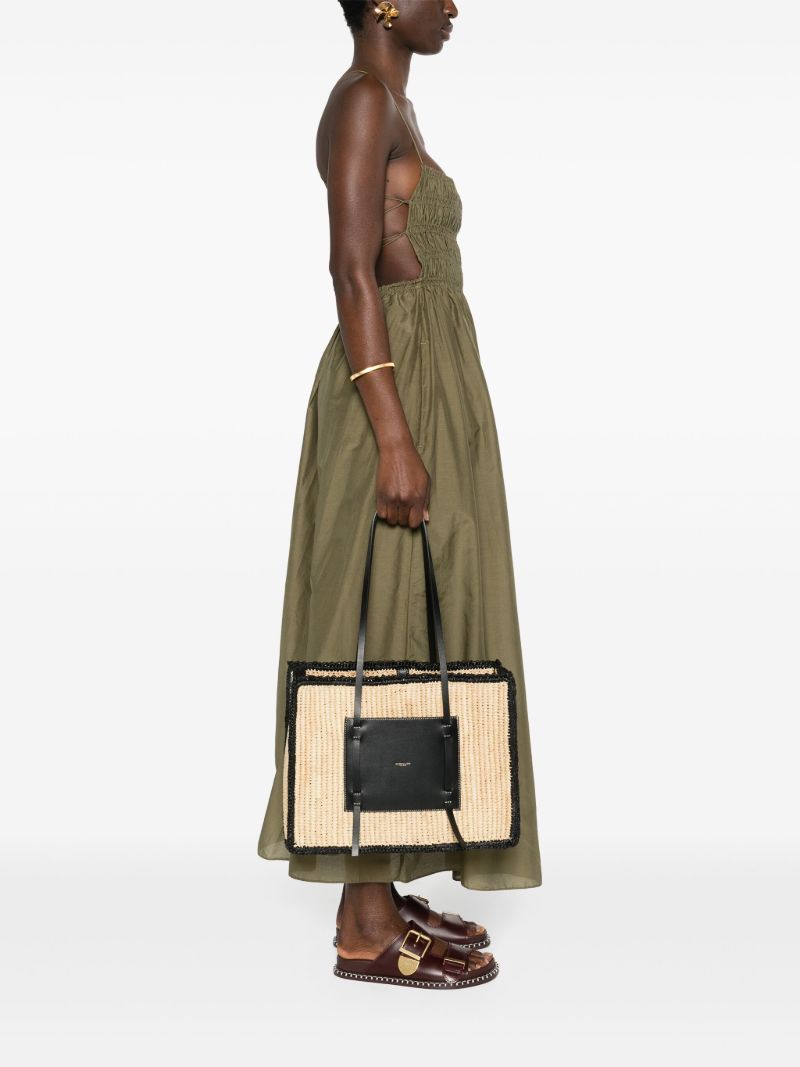 Neutral Capri Raffia Tote Bag