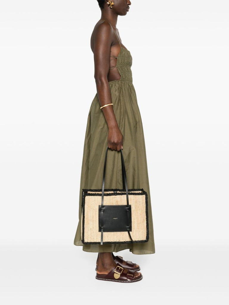 Neutral Capri Raffia Tote Bag