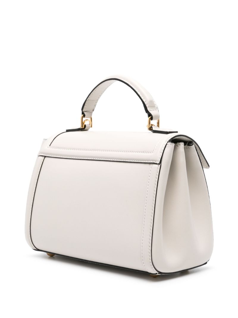 White Paris Leather Tote Bag