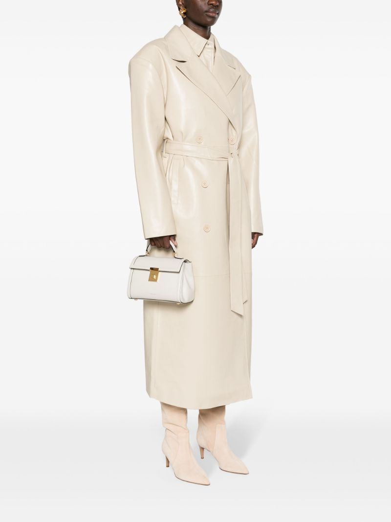 White Paris Leather Tote Bag