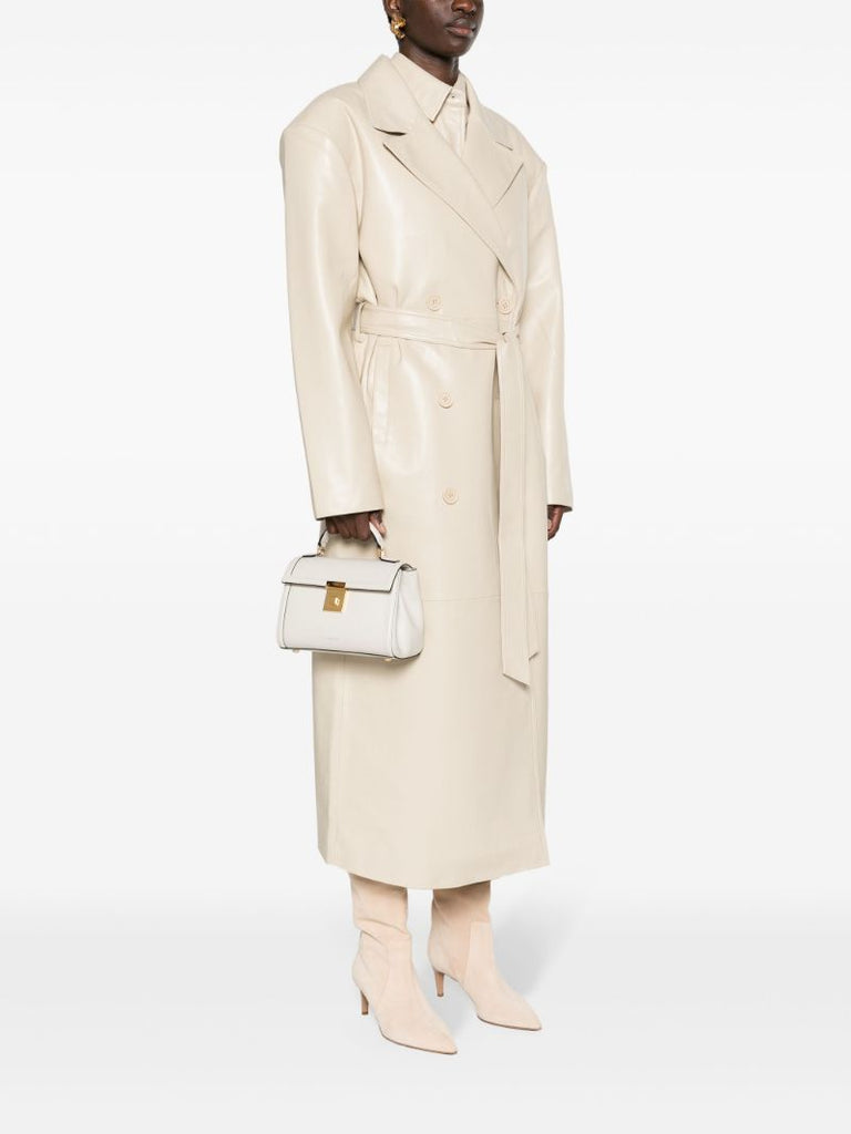 White Paris Leather Tote Bag