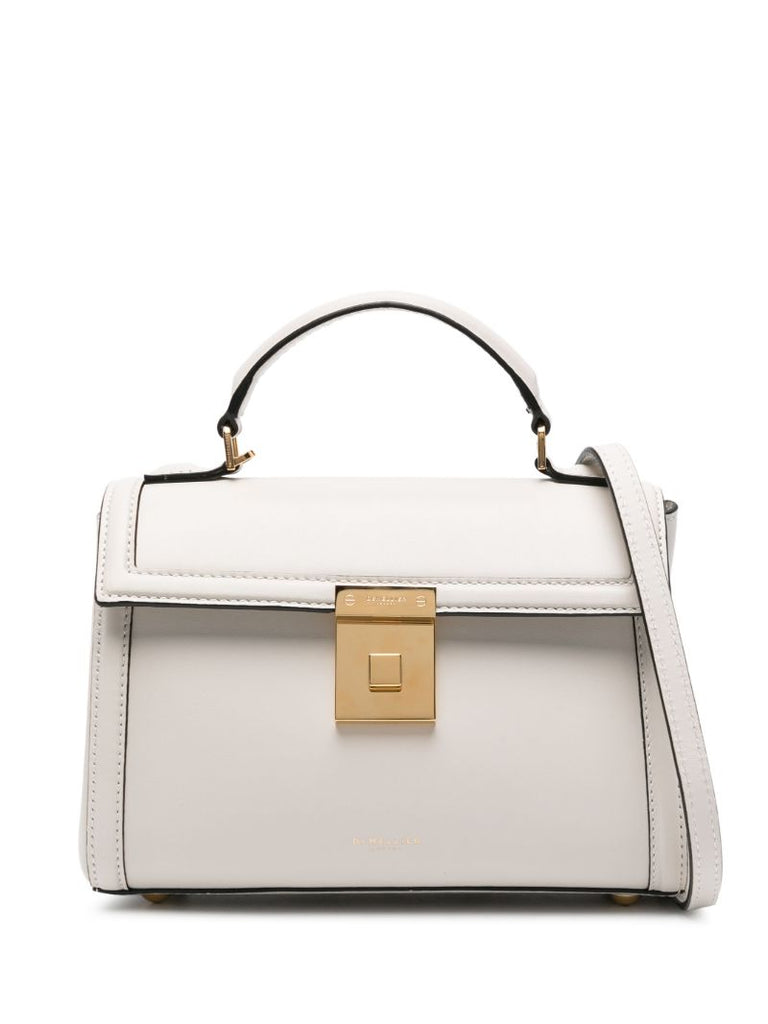 White Paris Leather Tote Bag