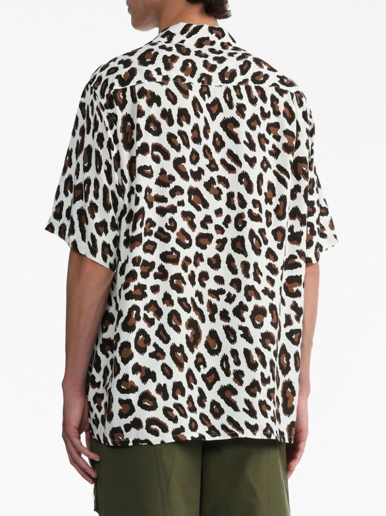 White Leopard-print Shirt