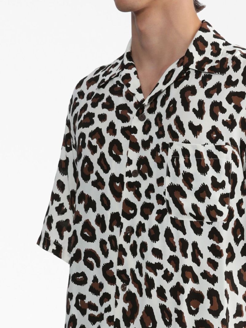 White Leopard-print Shirt