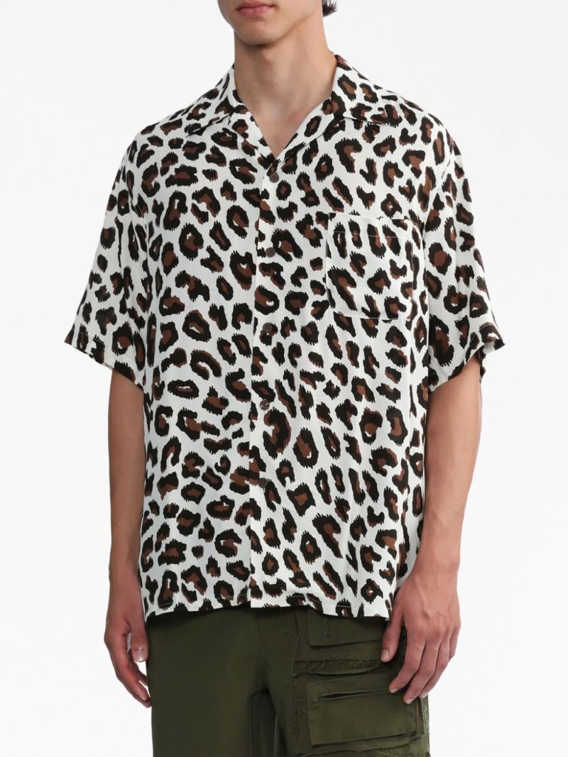 White Leopard-print Shirt