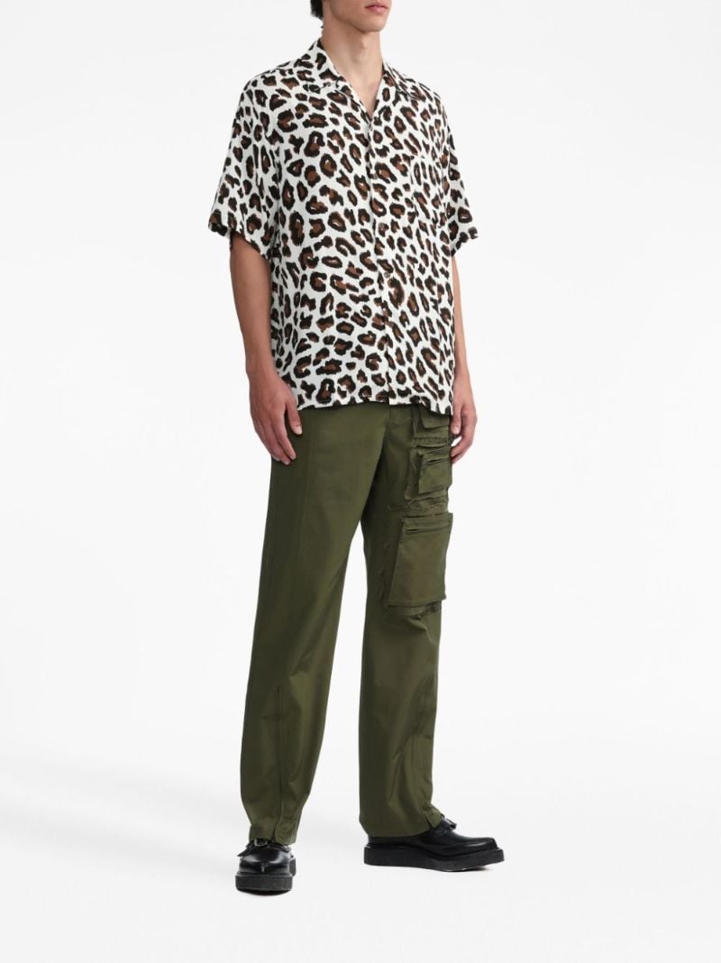 White Leopard-print Shirt