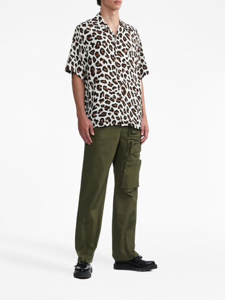 White Leopard-print Shirt