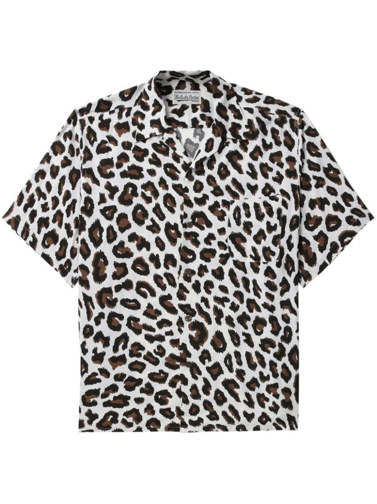 White Leopard-print Shirt
