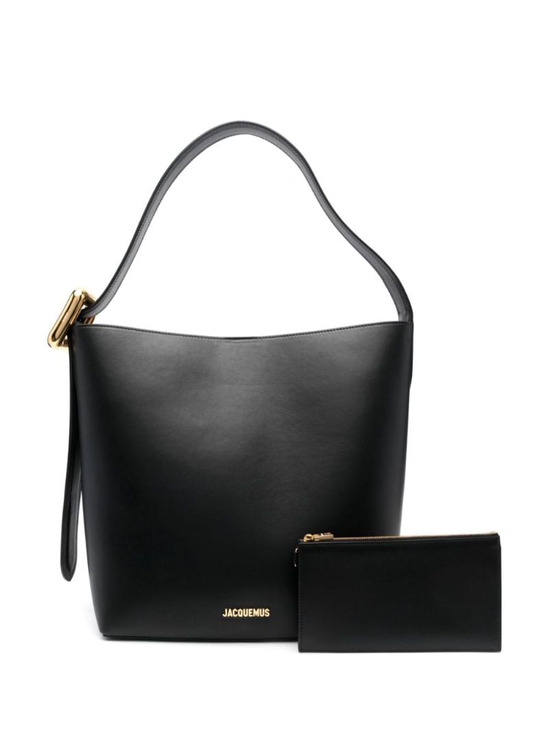 Black Le Regalo Leather Tote Bag
