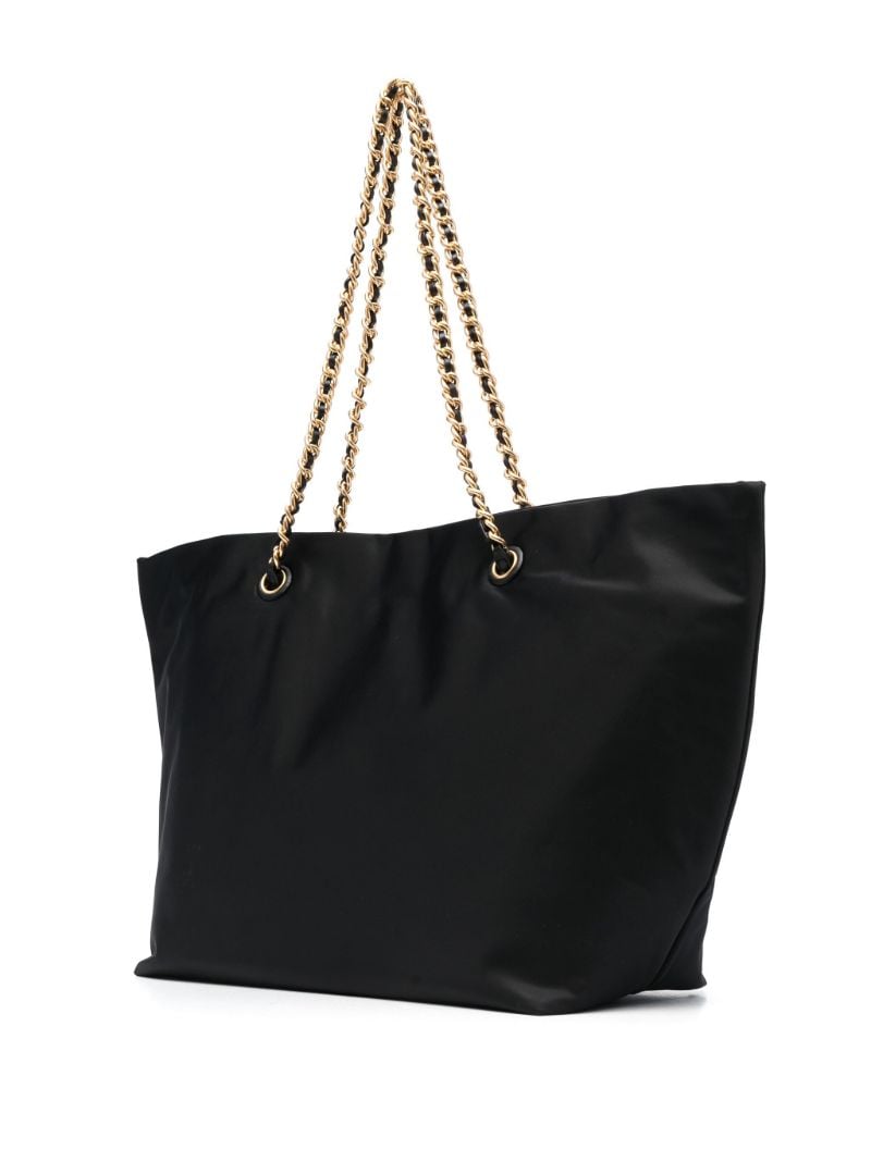 Black Ella Logo-patch Tote Bag