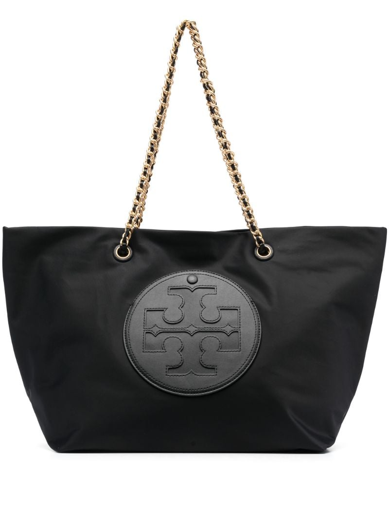 Black Ella Logo-patch Tote Bag